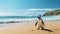 Graceful Penguin On A Sandy Beach: Soft Focus Photography In High Resolution