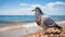 Graceful Pigeon: Symbolism And Immaculate Perfectionism On The Beach