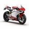Graceful Restraint: 3d Ducati Motorcycle In White And Red