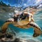 Graceful Sea Turtle in Crystal Clear Waters