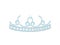 Graceful silver tiara with small diamonds. Vector illustration.