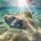 Graceful stingray gliding through crystal-clear ocean water