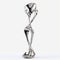 Graceful Vray Silver Sculpture On White Background