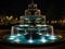 Graceful water fountain display at night  created with Generative AI