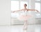 Gracefull ballerina in a dance studio