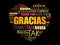 Gracias love heart Word Cloud in different languages