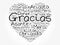 Gracias (Thank You in Spanish) love heart Word Cloud