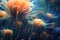 Gracilaria Swaying Underwater, Closeup. Generative AI