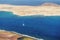 Graciosa island seen from Miraror del Rio viewpoint on Lanzarote Island, Spain