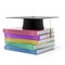 Grad hat with books