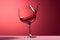 gradient background alcohol wine transparent closeup glass liquid drink party red. Generative AI.