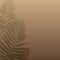 Gradient background. Brown neon palm leaves. New direction for your design.Vector 3D fantastic layout