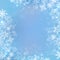 Gradient blue winter square banner background with snowflake