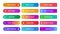 Gradient buttons. Rectangular next page button, read more and add to cart icon colorful gradients web isolated vector set