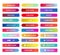 Gradient buttons vector set. Rectangular next page button, read more and add to cart icon colorful gradients web isolated vector.