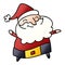 gradient cartoon of a jolly father christmas