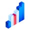 Gradient chart icon, isometric style