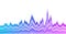 Gradient chart, statistics graph or oscillation diagram.