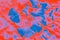 Gradient classic blue and orange lush lava colors, ginkgo biloba leaves pattern