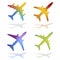 Gradient Color Vector Airplanes