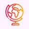 Gradient colorful outline globe flat icon design