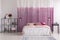 Gradient curtains in girl`s bedroom