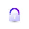 Gradient glass morphism padlock icon design vector