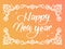 Gradient Happy New Year word with ornamental graphic border