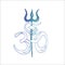 Gradient illustration of Ohm and Shiva's trident.