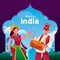 Gradient India travel background
