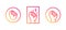 Gradient line social media icons with raised arm