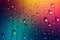 Gradient mixed colors backdrop adorned with delicate small raindrops