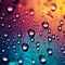 Gradient mixed colors backdrop adorned with delicate small raindrops