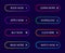Gradient neon buttons. Button with arrow for call action, web buy, more, next, learn, download. Modern menu collection for