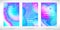 Gradient neon liquid banners set pink blue