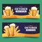 gradient oktoberfest horizontal banners set vector design illustration