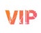 Gradient orange to pink isolated grungy promotion word VIP
