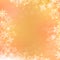 Gradient orange winter square banner background with snowflake