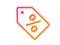 Gradient pink and orange vector online retail store discount tag flat icon