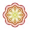 Gradient red and orange mandala designed for praying and mental meditation yoga and henna painting on white background