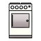 gradient shaded cartoon oven and cooker