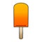 gradient shaded quirky cartoon orange ice lolly