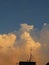 gradient sky view during sunset or sunrise, cumulus in the sky