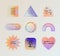 Gradient stickers with quotes. Aesthetic vintage bages.