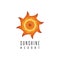 Gradient sun logo resort mockup abstract creative emblem, sunshine energy tech icon