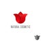 Gradient tulip logo red flower, beauty parlor mockup emblem, graphic design organic cosmetic salon symbol