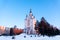 Grado-Khabarovsk Cathedral of the Assumption of the Mother of God on Komsomolskaya Square in Khabarovsk in winter