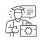 graduate admissions line icon vector illustration