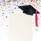 Graduate Cap and  Diploma with Multicolored Confetti