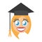 graduate female emoticon